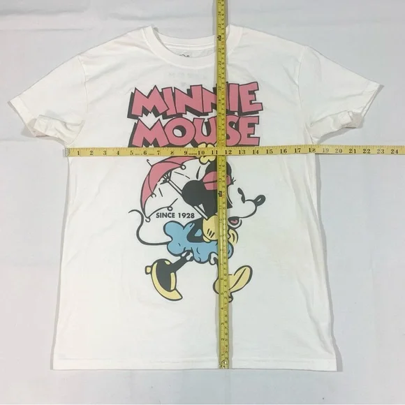 Lot Of 2 Disney Medium Mickey Minnie Mouse Crewneck Coup T Shirt S/S Graphic Tee - Picture 7 of 10